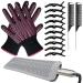 Heat Styling Gloves with Silicone Bumps 2 Curling Iron Gloves Heat Resistant Mat 10 Hair Clips and Comb