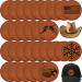 30 Pcs Blank Leather Hat Patches with Adhesive Round Laserable Leatherette Patch Brown Faux Leather Patches Glowforge Laser Supplies for Hats Jackets Backpacks (Brown)