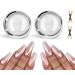 BISHENGYF White Chrome Nail Powder Clear Ice Shimmer Chrome Pigment Powder for Nails Glazed Donut Pearl Chrome Nail Powder to Achieve Mirror Effect Nails Nail Art Powder for DIY Salon 2 Boxes B-WHITE