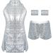 Happy Cherry Girls Sequin Sparkle Hip Hop Dance Outfit - Silver, 6-7 Years - Buy Online on GoSupps.com