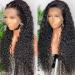 Deep Wave Lace Front Wigs 24 inch Pre Plucked Natural with Baby Hair 13x4 Glueless HD Lace Frontal Wig for Women 180% Density Unprocessed Brazilian Virgin Human Hair Wet Wavy Curly Wig Natural Color 24 Deep Wave Lace Front…