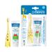 Dr. Brown's Infant-to-Toddler Training Toothbrush Set with Strawberry Fluoride-Free Toothpaste 1.4 oz, Soft for Baby's First Teeth, Giraffe, BPA Free, 0-3 Years Giraffe, Toothpaste Set