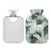 Hot Water Bottle 2L with Cover Tropical Palm Jungle Leaves Hot Water Bag for Pain Relief Hand Feet Warmer Winter