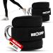 Neo -Olymp 2 Set Foot loop cable train for safe workout - kickbase foot loop with comfortable upholstery - fitness accessories gym accessories foot cuff cable pull ankle straps gym foot loops black