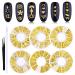 JERCLITY 6 Boxes Metal Gold Nail Charms Gold Nail Studs Heart Flower Star Moon Shaped Nail Rivets 3D Nail Art Jewelry Decoration for Acrylic Nails with 1pc Tweezers and Wax Pencil for Rhinestones Gold Nail Rivets