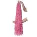 ZRQ 2 Packs 36 Inch New Faux Locs Crochet Hair ,Pre-looped Pink Soft Locs, Natural Long Wavy Goddess Locs Red Afro Roots Curly Crochet Locs Hair Pink# 36 Inch (Pack of 2) Pink#
