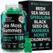 Irish Sea Moss Gummies - Detox Cleanse & Thyroid Support for Women & Men - Black Seed Oil Manuka Honey Fenugreek Chlorophyll Burdock Root - Gut Health Immune Support & Energy Supplements - 60 pcs