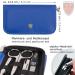 Three Swords 8-Piece Manicure Set 'Roma' | High-Quality Nail Care in Blue Synthetic Leather Case | Includes Nail Scissors Clippers Tweezers & Glass Files - Buy Online on GoSupps.com