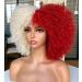 CurlCoo Short Curly Afro Wig for Black Women 14 Inch - White and Red - Buy Online on GoSupps.com