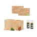 Stone pine cube set double pack with 2x10ml organic stone pine oil and 2x10g stone pine shavings - approx. 7x7x8cm cubes made of stone pine