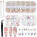 Road stones nails tikplus 1560 pieces glitter stones nails flat back crystal rhinestones GEMS with dotting pen and tweezers stones for nail design craft 3 boxes rhinestone 1