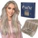 FSHINE HAIR Extensions Clip in 35cm 14 inches 120g 7PCs dirty blonde highlights bleaching blonde hair extensions clip in real hair remy clip in hair extension Eechthaar Extensions #18P613 2.3 Clip #18p613 35cm