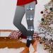 Winter Christmas Elf Print Leggings for Women - High Waist Sport Yoga Tights | Slim Fit Fitness Streetwear Pants - Dark Gray - Buy Online on GoSupps.com