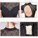 UTOWO Women's Black Lace Short-Sleeve Ballet Leotard with Swan Collar - Small - Buy Online on GoSupps.com