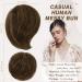 Ruwiss Long Thin Tousled Updo Bun - Real Hair Scrunchy Extension for Women in Golden Chestnut & Light Golden Blonde - 25g Hair Tie - Buy Online on GoSupps.com