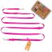 Kuri Pai 3m dog leash for small dogs comfortable and comfortable Kleine leash rehabilitation leash double linen sustainable from bamboo |S (1.5cm wide) - Pink S (280cm x 1.5cm) - (small dogs) pink
