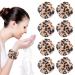 Upgrade 8pcs Spa Wristband Soft Towel Sweatband Coral Velvet Leopard Print Face Washing Makeup Wrist Band Sleeve Absorbent Elastic Wristbands for Professional Athletes/Women/Girls leopard-2