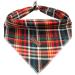 Lionheart Glory Dog Hallk 1 package Waschy Tota Cotton Christmas Libbar Schal adjustable Kerchief square dog Neck towel for small dogs checkered neckerchiefs (1 Pack) B: Christmas plaid