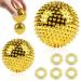 Fizdoqg magnetic massage ball 7 pieces Magnetic acupressure balls set hedgehog balls massage balls skill ball hedgehog for stress relief or massage (2 massage ball magnetic 5 finger massage ring)