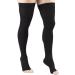 Truform Compression 30-40 Mmhg Thigh High Open Toe Dot Top Stockings Black X-Large 2 Count - Buy Online on GoSupps.com