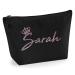 Personalized name initials & queen crown cosmetic bag women make -up bag for handbag make -up bag - glitter or flake material print - rose gold glitter - S - black s (1 pack) black - rose gold glitter