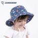 LANGZHEN Baby Girls Beach Sun Hat with Chin Strap | Wide Brim Toddler Kids Play Hat | Undersea World Navy | 1-2 Years - Buy Online on GoSupps.com