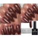 Bluesky Nail Gel Polish Brown Chocolate Brown Gold Shimmer Fine Glitter Sparkle VIP01 UV LED Soak Off 10ml
