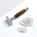 Wowe Double Edge Safety Razor with Bamboo Handle - 1 Razor & 5 Blades for Eco-Friendly Shaving - Buy Online on GoSupps.com