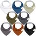 8 pieces of triangle baby boy girls - unisex bandana bibs baby super absorbing neckerchief baby organic cotton baby bibs neckerchiefs baby for infants drooling libes (basics)