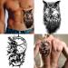 Hotoyannia 62 Sheets Black Large-Size Temporary Tattoos Stickers for Women Men and Girl - 10 Realistic and Long-Lasting Halloween Tattoos with Scary Wolf Lion Tiger Skeleton Skul - Buy Online on GoSupps.com