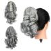 Gairyan 30cm Ponytail Hairpiece Braid Extensions Long Curly Claw Clip in Ponytail Extensions Synthetic Hair Extensions Wavy Hairpiece Hair Extension for Women (Dark Gray) 30 cm Dark Gray