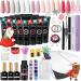 Poly Nail Gel Kit Phoenixy 8 Pcs Poly Nail Extension Gel Set with Nail Lamp Gloss Matte Top Coat Nail Extension Gel Set for Beginners DIY Nail Art at Home Christmas Gift for Women 29 Pieces Set