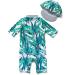 Baby Boy Sunsuit UPF 50+ All in One Swimwear Set with Sun Hat - Green 18-24 Months - Buy Online on GoSupps.com