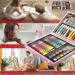 KINSPORY 86PC Art Set for Kids - Wooden Case Drawing Kit with Sketch Book, Markers, Crayons, and Pencils - Ideal for Budding Artists, Teens, Boys, Girls - Pink - Buy Online on GoSupps.com