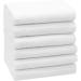 Zollner 6 Set towels in 50x100 cm - suction -strong and soft bath towels in white - with a practical hanger - washable up to 95 C - cotton - hotel quality 6x towels white