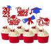 Pack of 24 2023 Graduation Cake Decorations Glitter Class of 2023 Graduation Cupcake Toppers Diploma Grad Cap Done Congrats Graduation Cake Decoration 2023 Graduation Theme Party Cake Decorations Blue New Red New