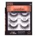 KISS Magnetic Curation False Eyelashes, 3 Pair Magnetic Lashes with 5 Double Strength Magnets, Wind Resistant, Dermatologist Tested, Last Up To 16 Hours, Reusable Up To 15 Times in 3 Styles Multipack