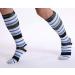 Doc Miller Compression Socks 15-20mmHg Knee High Support for Men & Women - Recovery from Shin Splints, Swelling, Varicose Veins - 1 Pair Medium - Grey Stripes - Buy Online on GoSupps.com