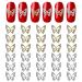 JERCLITY 30 Pieces 3D Gold and Silver Butterfly Nail Charms Inlaid Clear Rhinestones Nail Butterfly Charms for Nails Metal Nail Charms for Nails Butterfly Nail Studs Jewels for Nails Nail 3D Charms Gold and Silver Nail Butterfly Charms