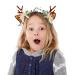 Minkissy Christmas Antler Headband - Reindeer Ears Floral Hairband for Women & Girls - Festive Holiday Accessory (Pattern 2) - Buy Online on GoSupps.com