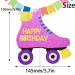 Roller Skate Birthday Cake Topper pink 80s Retro Theme Hip Hop gril Glitter Party Cake Decorations - Buy Online on GoSupps.com