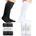 Viasox 4 Pack Assorted Non-Binding Diabetic Socks for Men & Women Large Black & White