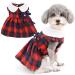 Zunea Plaid Dog Dresses for Small Dogs Summer Princess Dress with Bowknot Cute Puppy Girls Clothes Ruffles Sleeveless Skirt Soft Female Dress Pet Chihuahua Yorkie Apparel Red S S red