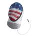 Foil Fencing Sport Mask - CE350N Certified National Grade with Padded Bib - Includes Foil Mask Head Wire - Anti-Glare Finish - Adjustable Strap - USA Flag Mesh Design X-Small