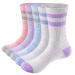 YUEDGE Womens Athletic Hiking Socks Moisture Wicking Cushioned Crew Casual Sports Socks For Womens Size 6-9,9-11 9-11 1*multicolor