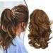 Dcbaboo Short Ponytail Extension Curly 12inch Claw Clip in Ponytail Hair Extensions Long Wavy Synthetic Pony tails Natural Wave One Piece Hairpiece Fake Ponytail for Women Light Auburn 12 inch 110g Light Auburn