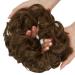 Messy Bun Hair Piece Scrunchies Extension Curly Wavy Updo Hairpieces Synthetic Chignon Ponytail Hair Accessories for Women Girls (Light Chestnut Brown) 1 PCS 3# Light Chestnut Brown