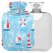Naanle lighthouse seagull anchor hot water bottle with reference transparent hot water bottle 1l warm head for bed handfoot warmer pain relief heat and cold therapy