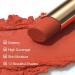 Oulac Orange Red Creamy Matte Lipstick | Moisturising Soft Satin Finish Lipsticks for Women | Highly Pigmented with Rose Oil | Vegan & Cruelty-Free - 3.6g - Buy Online on GoSupps.com