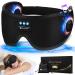 Sleep Headphones, White Noise Bluetooth 5.2 Sleep Eye Mask,3D Breathable Wireless Sleep Mask with Timer for Side Sleepers Travel Relaxation, Meditation, Cool Gadgets for Women Man Cool Black